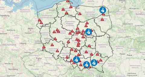 Na polskich drogach giną ludzie. Każdy punkt na tej mapie to ludzka tragedia